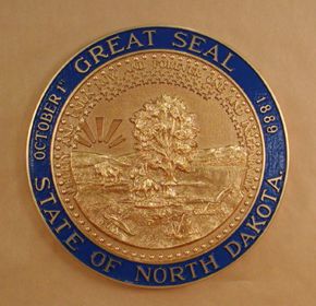 North Dakota Seal Bronze Ox with Rim Color
