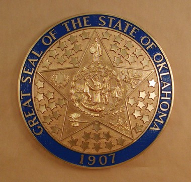 Oklahoma Seal Bronze Ox with Rim Color