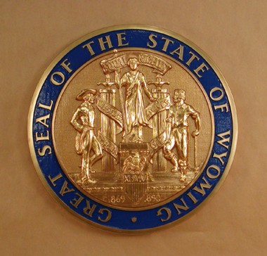 Wyoming Seal Bronze Ox with Rim Color